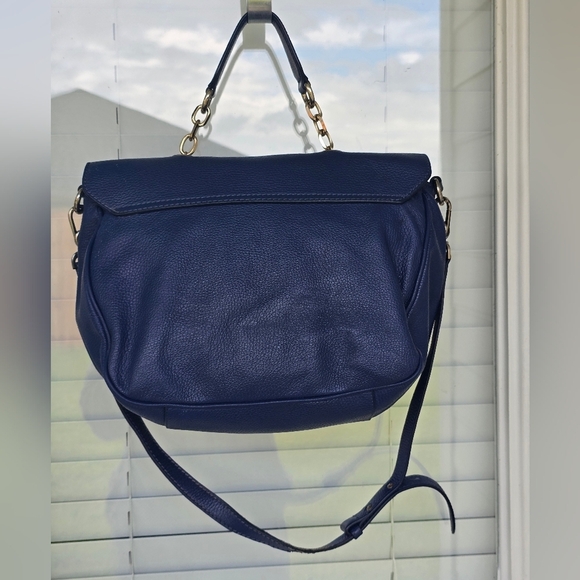 Authentic Versace Leather Shoulder Crossbody Bag Women Blue Removeable Strap - Picture 5 of 13